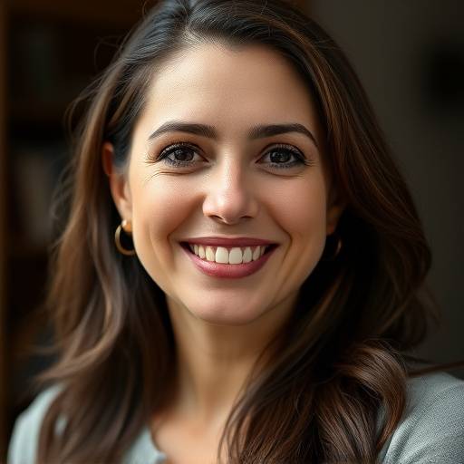Retrato de Ana López, Directora Académica de Oratoria Brillante, con una expresión amable y profesional.